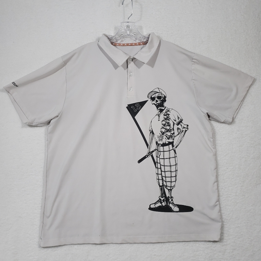 TATTOO Golf Polo Shirt stains mens L